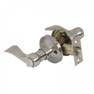 7306 Leviers de porte d\'intimiténickel en satin, poignée de porte intérieure de style vague classique sans clé pour la salle de bain de la chambre