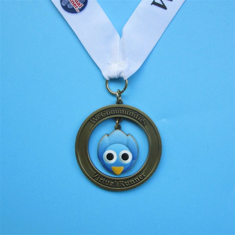 Médailles de métal de cintre 3D Prix de médaille d'animaux de sport personnalisé