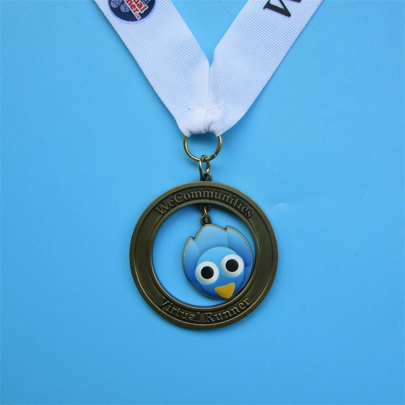 Médailles de métal de cintre 3D Prix de médaille d'animaux de sport personnalisé