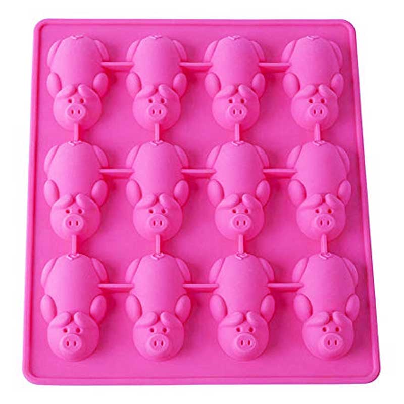 Moule de silicone 12 Little Pig Cake Moule pour les gâteaux Baking Moule Décoration Moules d'outils