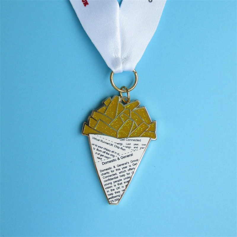 Médailles de métal scintillantes personnalisées Médaille sportive de course virtuelle
