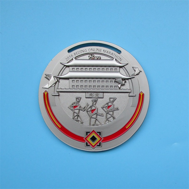 Logo personnalisé Design antique 3D Metal Médaille colorée Médaille Médailles Finistes 2016