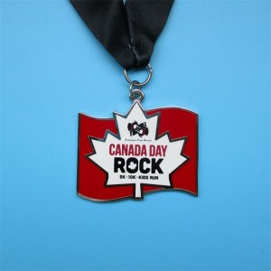 Médailles émaillées Médaille de cuivre argenté en métal personnalisé Actions colorées