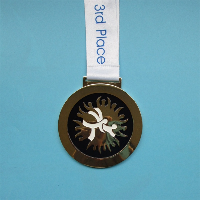 Médailles de métal en alliage en zinc et trophées Gift Souvenir Médailles d'or Sport avec ruban