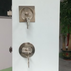 1601 Lock de poche carré d\'entrée contemporaine, serrure de porte de poche argentée avec clé, verrouillage de porte coulissante