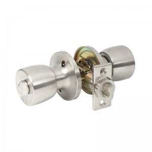 2503 Ensemble de bouton de porte d\'intimité, serrure de poignée de porte intérieure de style tulipe avec plaque de verrouillage amovible, bouton de porte sans clé pour chambre ou salle de bain,nickel en satin