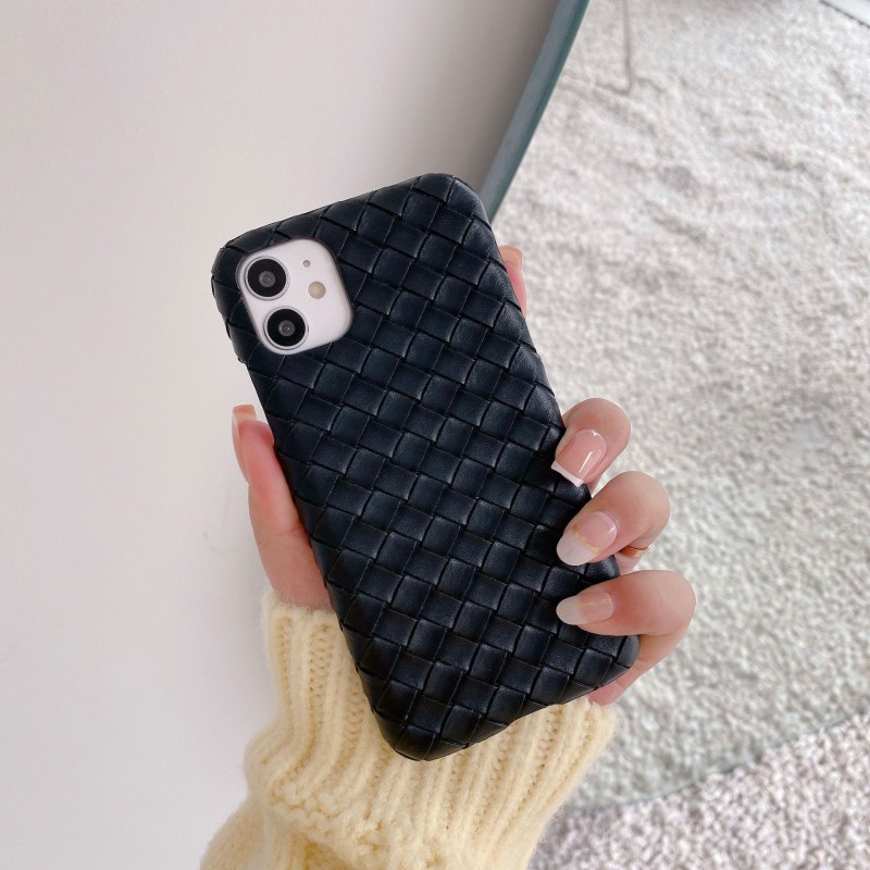 Étui en cuir protecteur adapté aux téléphones portables Apple, Samsung, Huawei, Oppo et d'autres téléphones portables. Étui de téléphone mobile tissé à la main pure, différentes couleurs