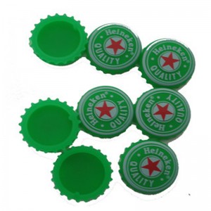 Conception personnalisée logo débossé rond Silicone bière bouteille d\'épargne