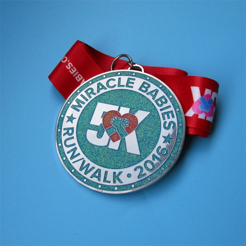 Souvenirs d'activités de protection sociale publiques Médailles de métal paillettes