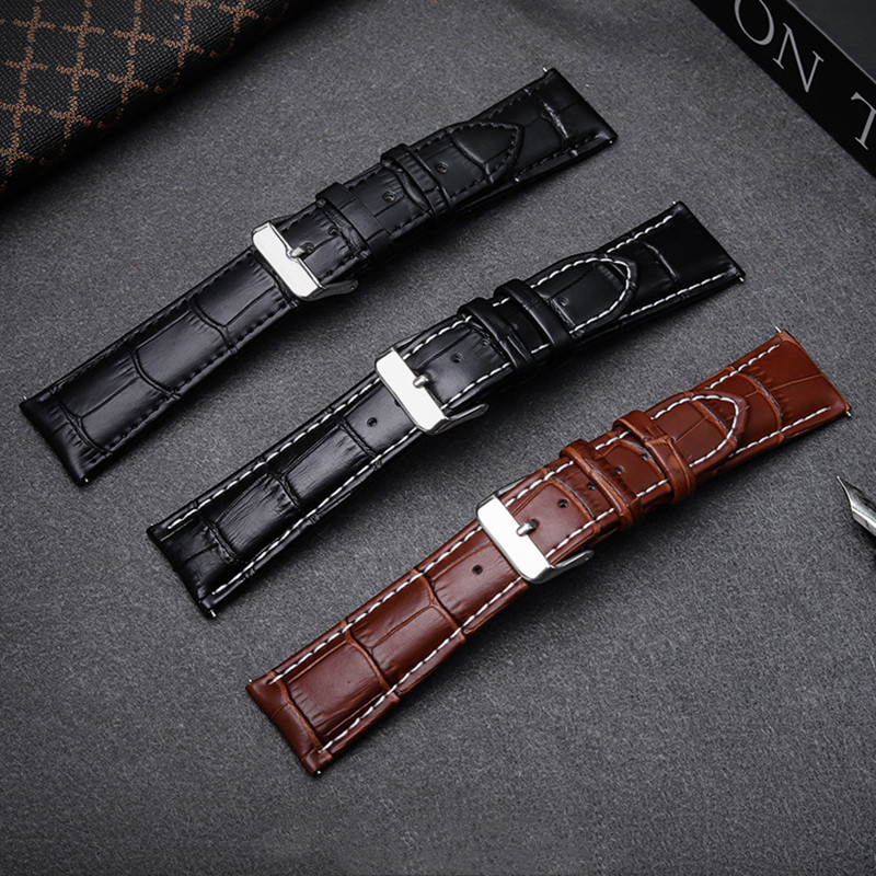 Sangle en cuir, sangle respirante, à la mode et durable pour les montres Apple, Samsung, Huawei et Xiaomi, 12 mm, 14 mm, 16 mm, 18 mm, 20 mm
