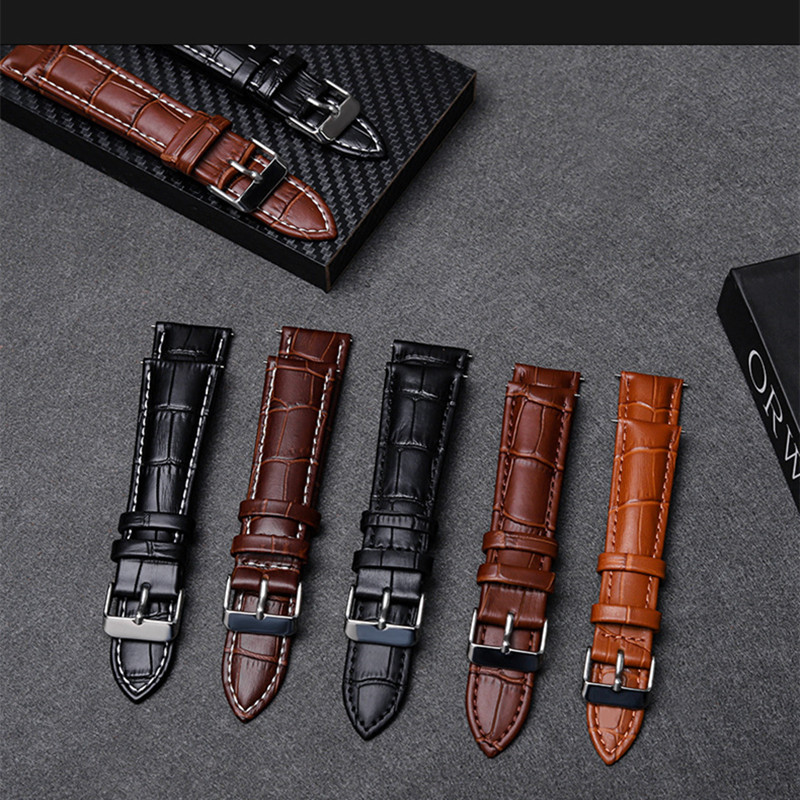 Sangle en cuir, sangle respirante, à la mode et durable pour les montres Apple, Samsung, Huawei et Xiaomi, 12 mm, 14 mm, 16 mm, 18 mm, 20 mm