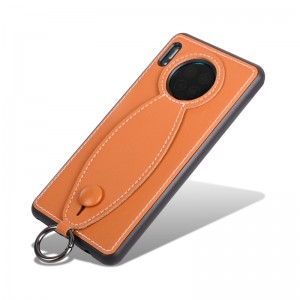 Convient pour Huawei Mate30/PRO30 CASE DE TÉLÉPHONIQUE MOBILE, COUPE ITALIAN CALFSKIN PERSONNALISÉ BRACKET MOBILE Tapeur de téléphone mobile Case de cuir de protection mobile, avec une bonne résistance à la chute, une durabilité ...