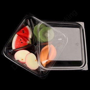 Emballage de contenant de la blistère de salade de fruits transparente en plastique jetable avec couvercle