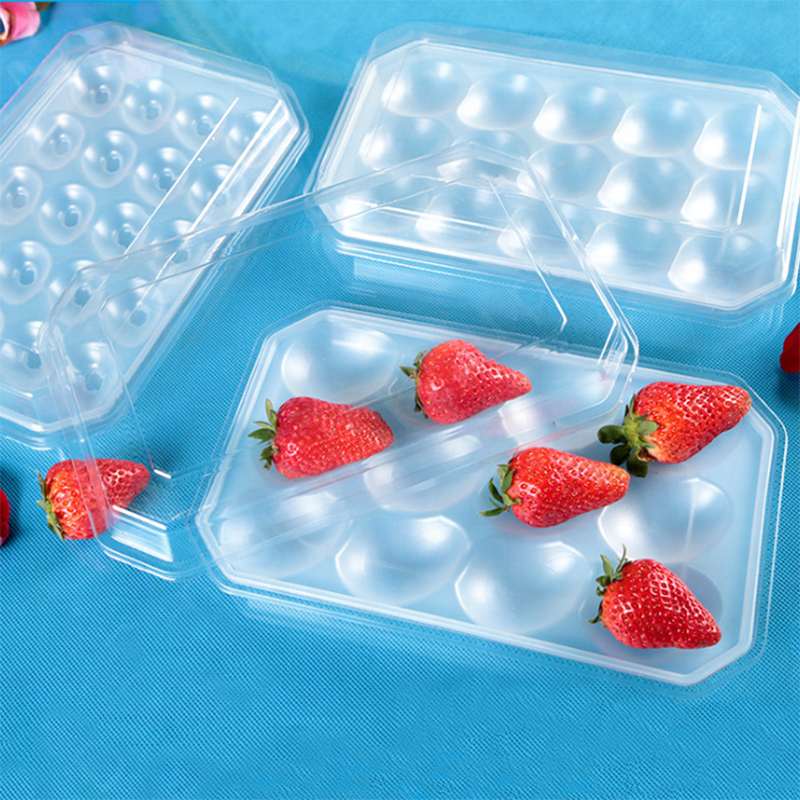 Boîte à contenant d'emballage de plateau de fruits en plastique transparent en gros avec couvercle