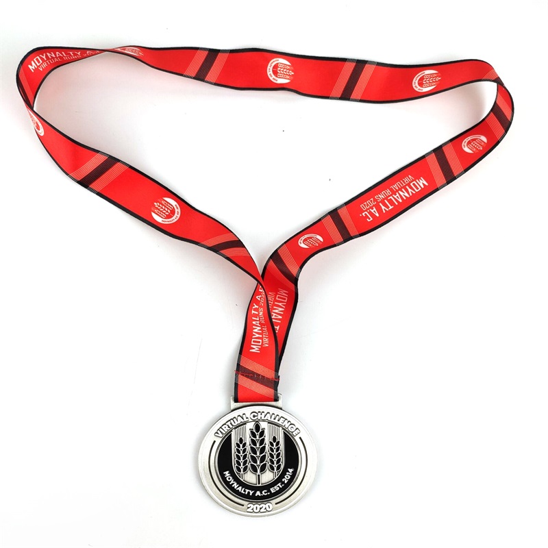 Médaille sportive et trophées Médailles de médailles en alliage de zinc personnalisées avec ruban