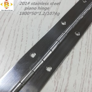 Taille standard Hinge longue 201#72 ‘’ * 2 Piano en acier inoxydable Hinge continue Cabinet de cabinet de rangée de rangée