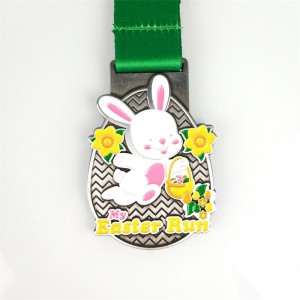 Design pour Pâques Bunny&Médailles d\'oeuf de Pâques 3d Médailles de métal imprimées