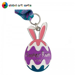 Design pour Pâques Bunny&Médailles d\'oeuf de Pâques 3d Médailles de métal imprimées