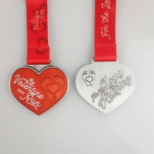 Médailles de course de vacances Cadeaux en métal pour les médailles de course de trail de la Saint-Valentin