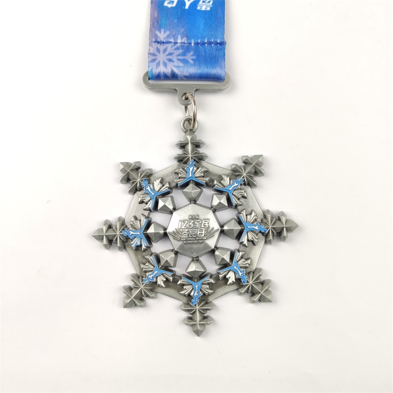 Médaille d'argent Santa Running Médailles Médailles personnalisées Gift pour Noël