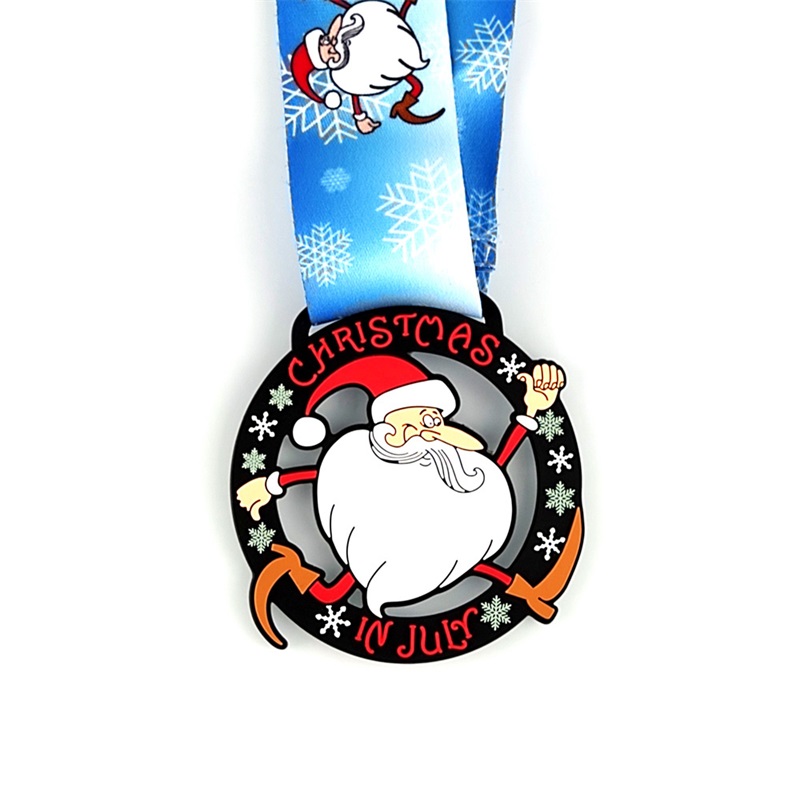 Médaille sur mesure Santanta Running Médailles Médailles personnalisées Gift pour les médailles de métal de Noël