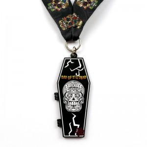 Médaille de métal mat en métal 7/8 pouces Médaille de métalnoir Halloween Médailles sportives