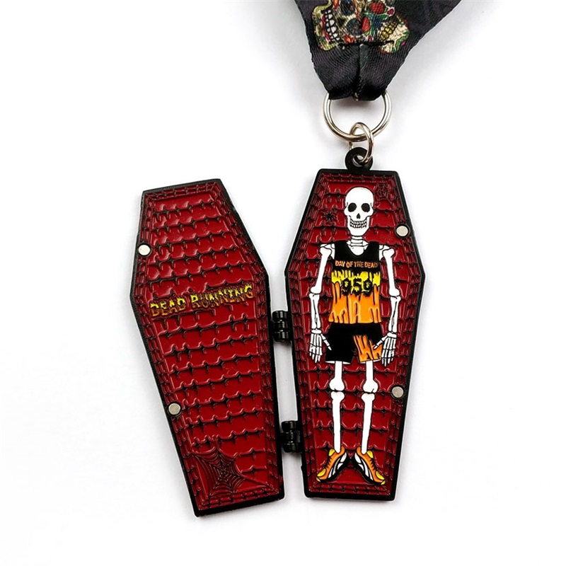 Médaille de métal mat en métal 7/8 pouces Médaille de métalnoir Halloween Médailles sportives