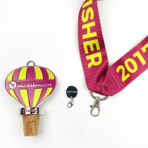 Médailles de semi-marathon personnalisées Médaille de vignoble bouteille de vide de vin avec charme