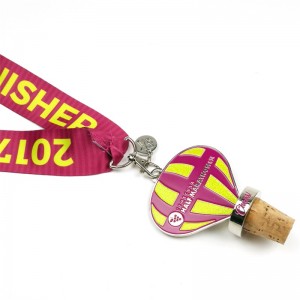 Médailles de semi-marathon personnalisées Médaille de vignoble bouteille de vide de vin avec charme