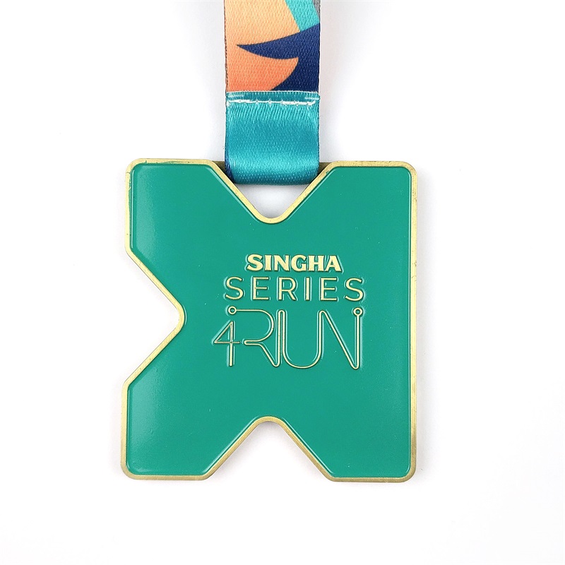 Médailles personnalisées ENAMEL 3D Gold Metal Award Marathon Running Sport Medal