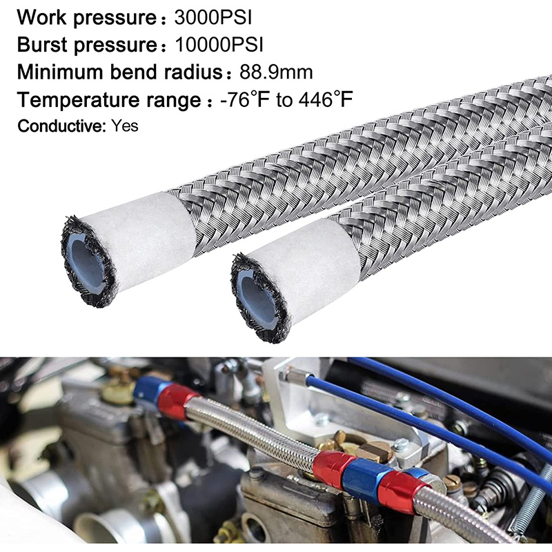 PTFE E85 Tapis de carburant en acier inoxydable tressé