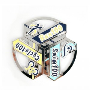 Médailles de champion Médailles antiques personnalisées Rebin Design 3D Triathlon Médaille