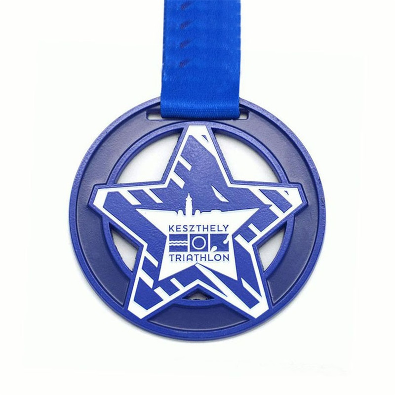 Belle médaille de design 3D UV Impression d'émail médailles de triathlon médaillon