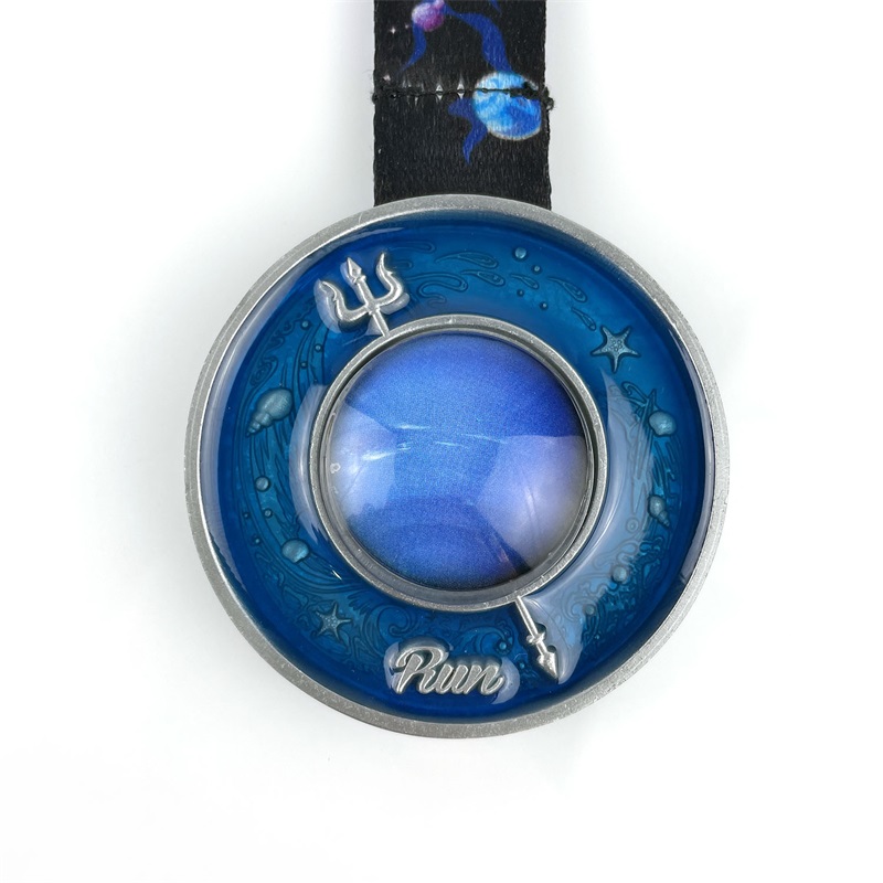 Médaille de marathon personnalisée UV Imprimé Blue Email Médaille religieuse