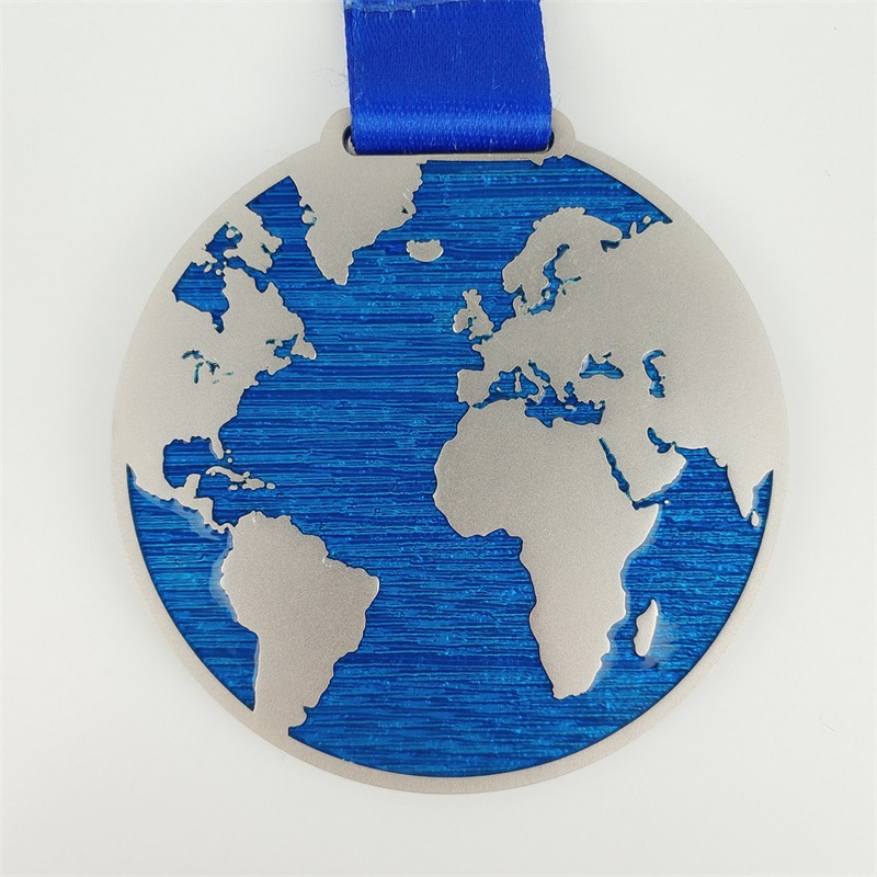 Médaille de marathon personnalisée UV Imprimé Blue Email Médaille religieuse