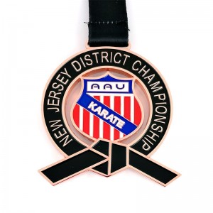Médaille de sport en métal sur le logo sur mesure pour les grossistes de race de boxe Kungfu