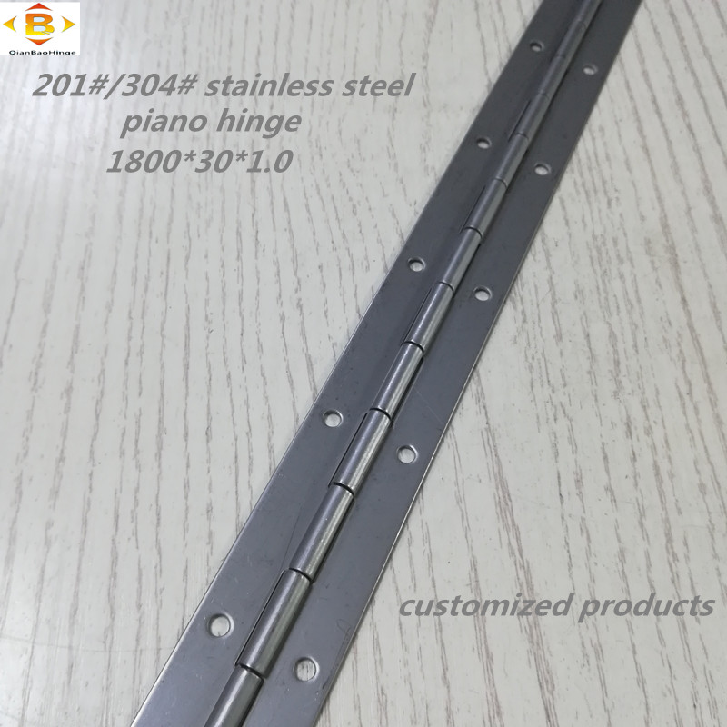 Hinge longue personnalisée 201#304#épaisseur 1,0 mm en acier inoxydable épais charnière de piano continu armoire à rangée de ginge