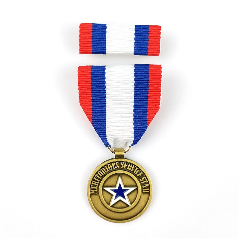 Médailles d'honneur de la campagne de campagne de bronze en plaquette en or 3D Médailles avec ruban court