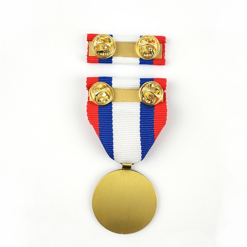 Médailles d'honneur de la campagne de campagne de bronze en plaquette en or 3D Médailles avec ruban court
