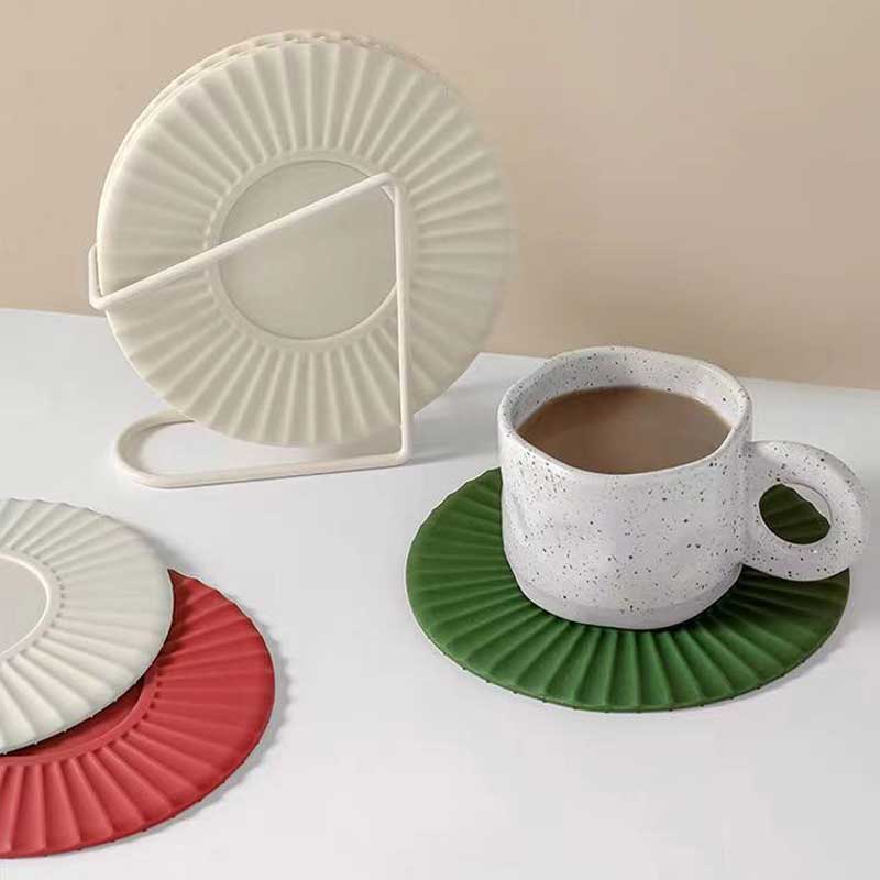 Silicone de cuisine sans glissement en silicone Round Silicone Coaster Office Coaster Office Party Dining Party BPA Silicone Coasters Silicone Mats