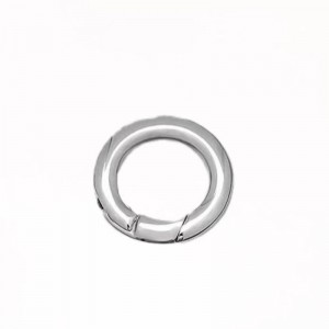 Trimper en piedsprès ouverte Round Snap Carabiner Spring Anneau Round Key Ring Portefeuille Métalcane Métal