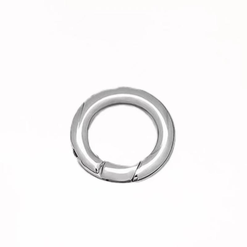 Trimper en piedsprès ouverte Round Snap Carabiner Spring Anneau Round Key Ring Portefeuille Métalcane Métal