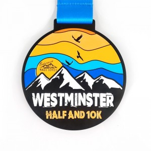 Médailles de récompense de logo personnalisé de Gag Factory avec du ruban Blank Gold Silver Bronze Cycling Running Marathon Metal Sports Médaille