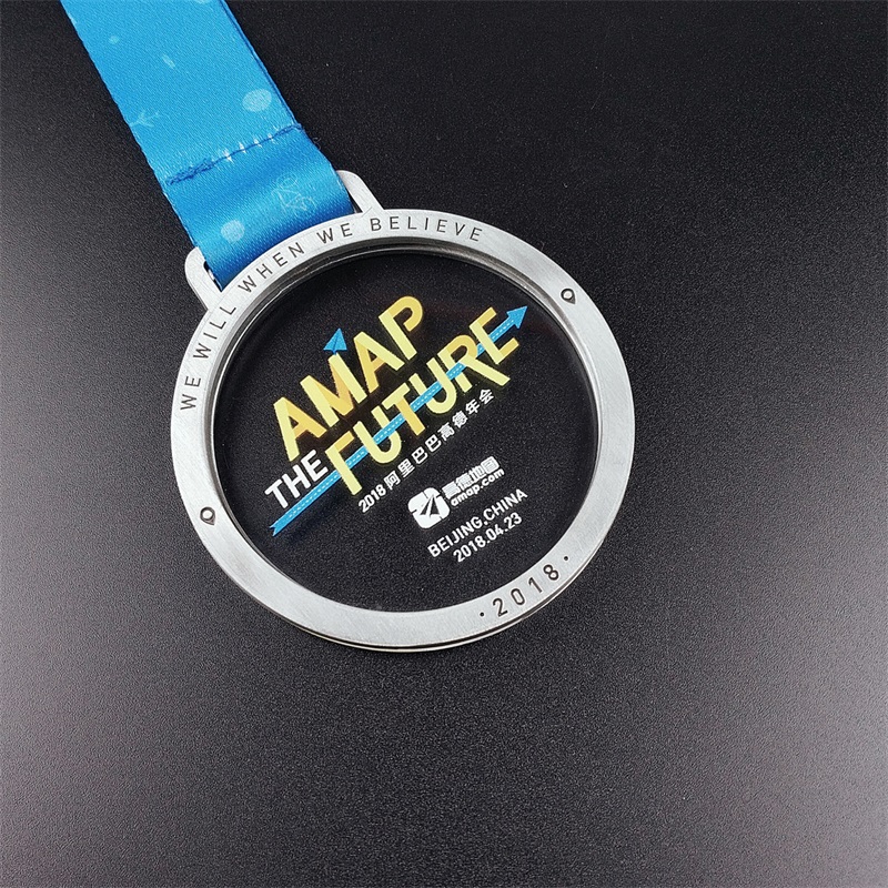 Médailles 3D métalliques personnalisées pour événements sportifs avec ruban Pendant Gold Silver Bronze Marathon Running World Médaille
