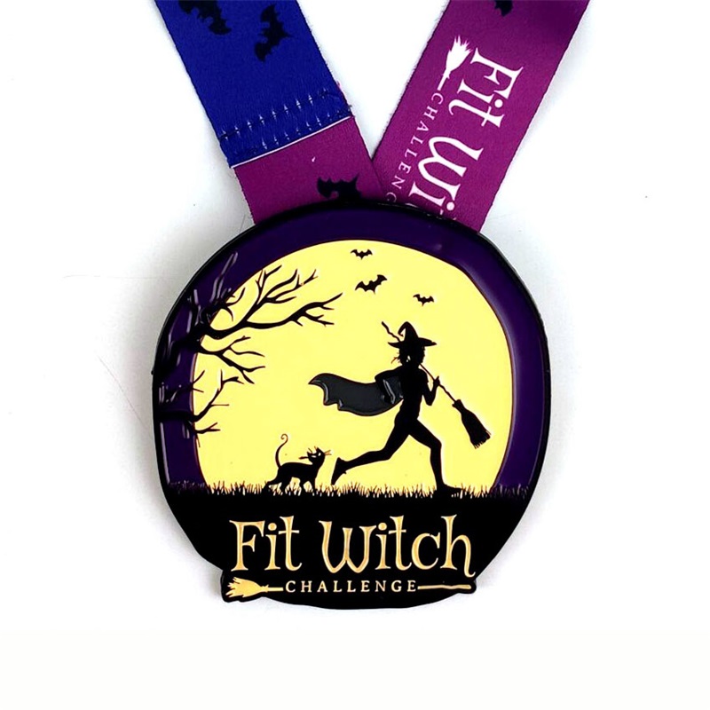 Médailles 3D métalliques personnalisées pour les événements sportifs avec du ruban Pendant Luminal Metal Sport Médailles Halloween Shine in the Dark Médaille