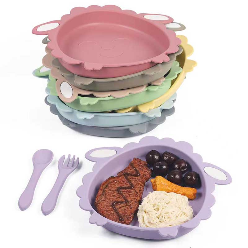 Baby Table Varelle Sheep Food Grade Silicone Bol d'alimentation de bébé sans BPA Dîner Silicone Alieuses pour les tout-petits Plaques