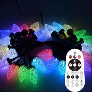 Smart C9 Strawberry Christmas Light Set Outdoor Termroproping LED Magic Color Light Light String