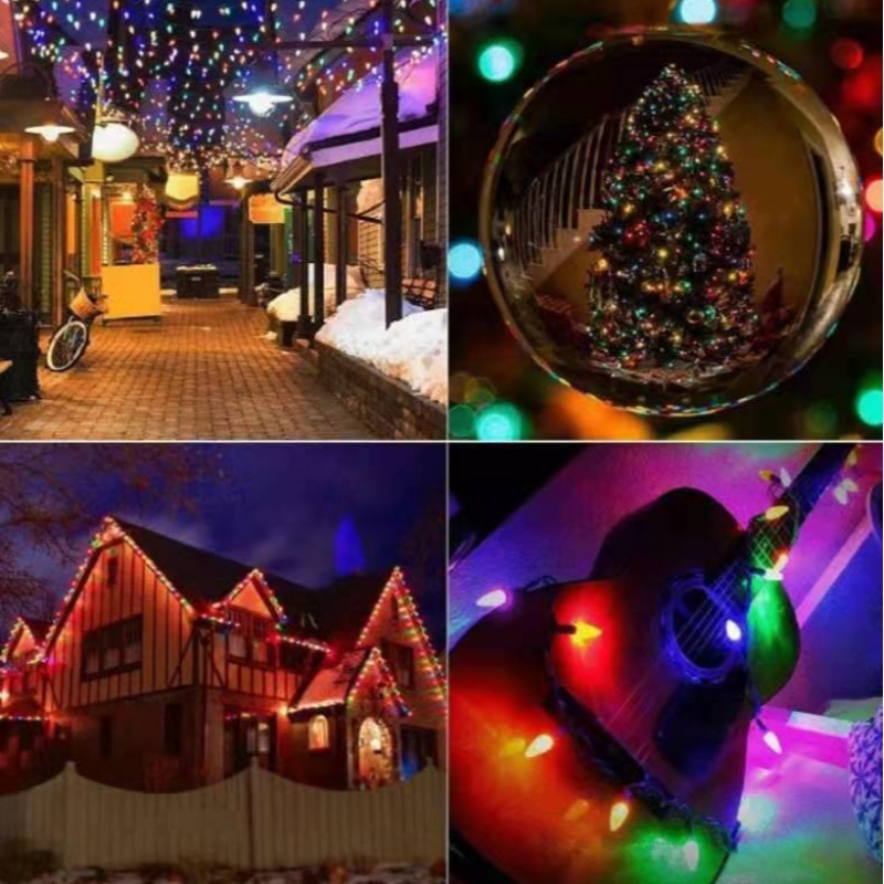 Smart C9 Strawberry Christmas Light Set Outdoor Termroproping LED Magic Color Light Light String