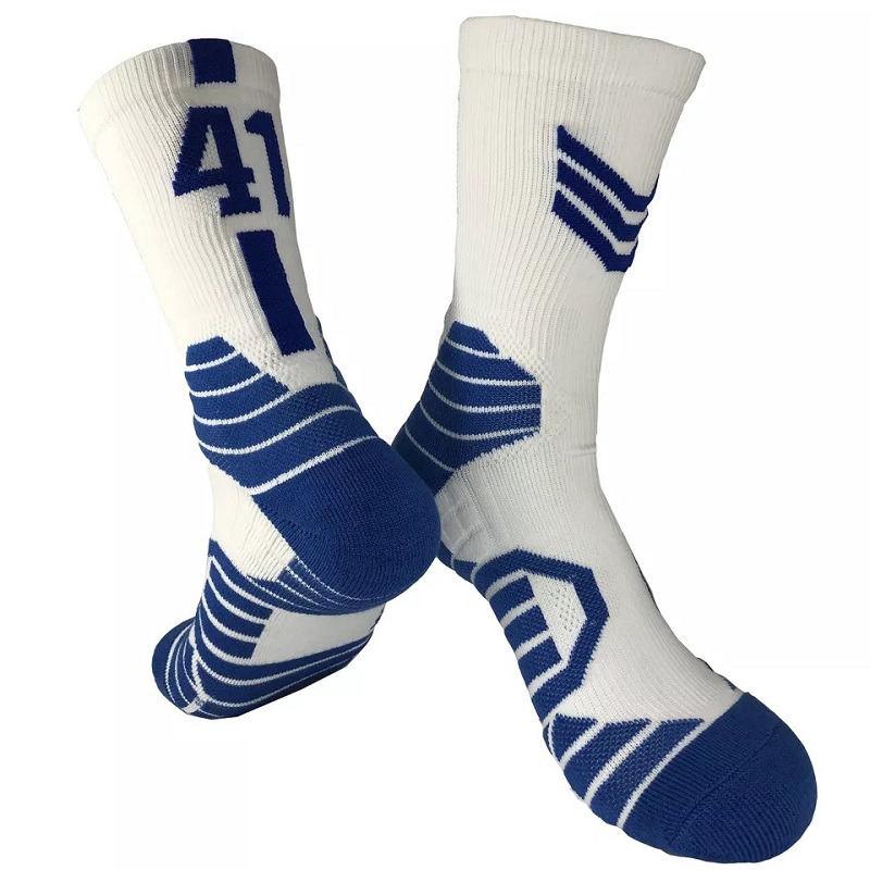 Chaussettes de conception personnalisées de haute qualité de haute qualité chaussettes de sport de basket-ball coton