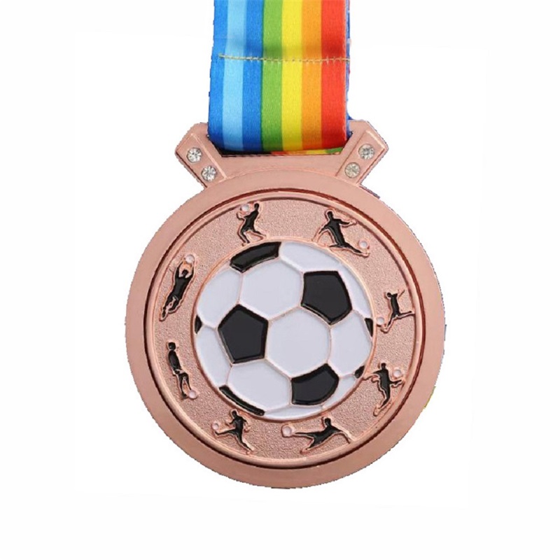 Gag Design Metal 3D Logo Football Soccer Race Sports Gold Award Médailles d'usine Médaille personnalisée avec ruban